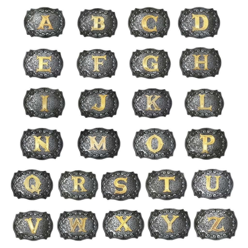 Fashion Vintage Golden Letter Floral Initial Letters A-Z Mens Hip Hop Cowboy Waist Indian Metal Customized Belt Buckle,MY SHOP,Fashion Vintage Golden Letter Floral Initial Letters A-Z Mens Hip Hop Cowboy Waist Indian Metal Customized Belt Buckle