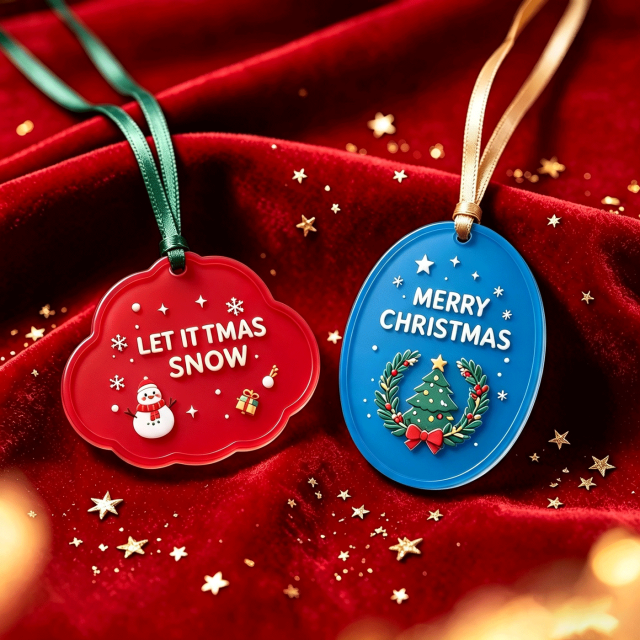 Custom Clear Acrylic Christmas Ornaments Blank Sublimation Round Tree Decor,MY SHOP,Custom Clear Acrylic Christmas Ornaments Blank Sublimation Round Tree Decor