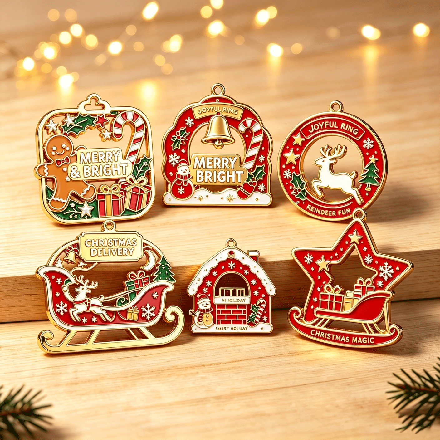 Personalized Metal Soft Enamel Pendant Christmas Tree Ornaments Custom DIY Decor,MY SHOP,Personalized Metal Soft Enamel Pendant Christmas Tree Ornaments Custom DIY Decor
