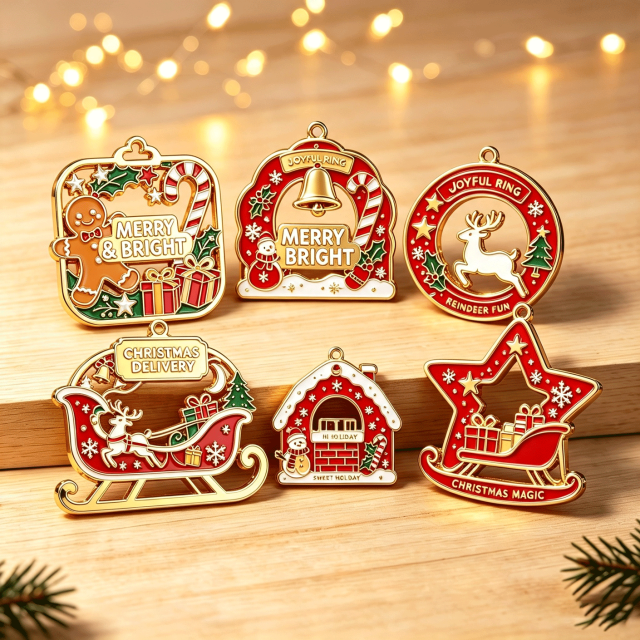 Personalized Metal Soft Enamel Pendant Christmas Tree Ornaments Custom DIY Decor,MY SHOP,Personalized Metal Soft Enamel Pendant Christmas Tree Ornaments Custom DIY Decor