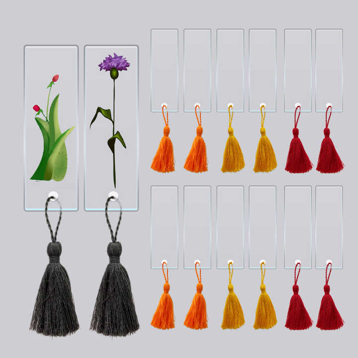 Custom Solid Coloured Dried Flower Mirror clear Acrylic Blank Bookmark Holographic Tassels for Vinyl,Zhongshan Yutang Craft Gifts Co., Ltd.，KeyChains+medal+Fridge Magnet,Custom Solid Coloured Dried Flower Mirror clear Acrylic Blank Bookmark Holographic Tassels for Vinyl