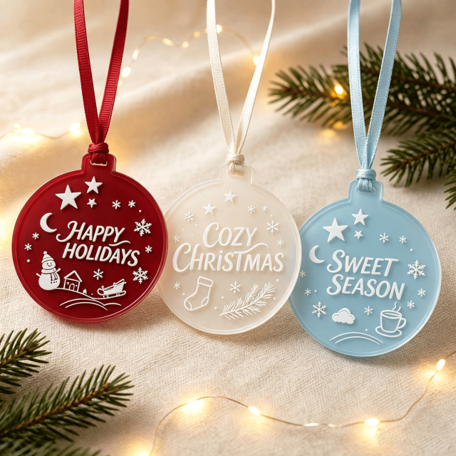 Personalized Custom Plastic Acrylic Christmas Ornaments Hanging Display 2026,MY SHOP,Personalized Custom Plastic Acrylic Christmas Ornaments Hanging Display 2026