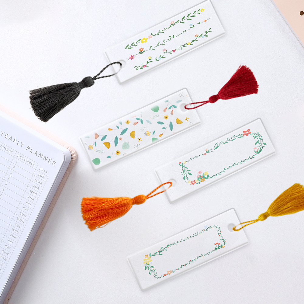 Custom Solid Coloured Dried Flower Mirror clear Acrylic Blank Bookmark Holographic Tassels for Vinyl,Zhongshan Yutang Craft Gifts Co., Ltd.，KeyChains+medal+Fridge Magnet,Custom Solid Coloured Dried Flower Mirror clear Acrylic Blank Bookmark Holographic Tassels for Vinyl