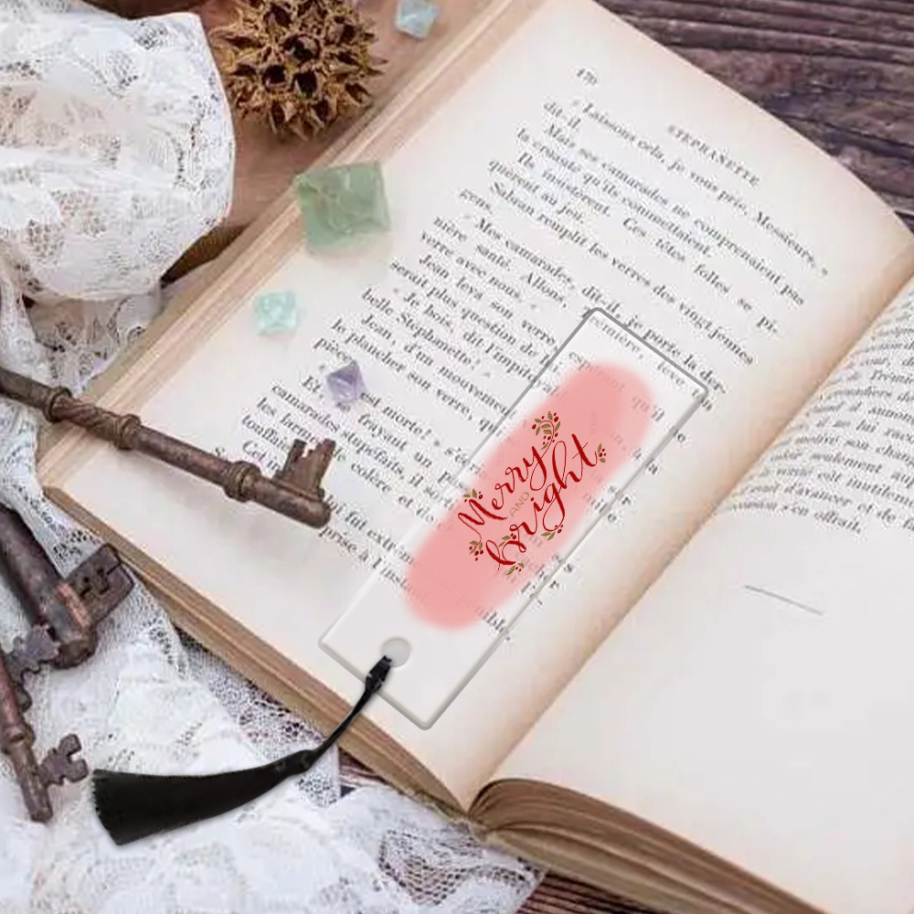Custom Solid Coloured Dried Flower Mirror clear Acrylic Blank Bookmark Holographic Tassels for Vinyl,Zhongshan Yutang Craft Gifts Co., Ltd.，KeyChains+medal+Fridge Magnet,Custom Solid Coloured Dried Flower Mirror clear Acrylic Blank Bookmark Holographic Tassels for Vinyl