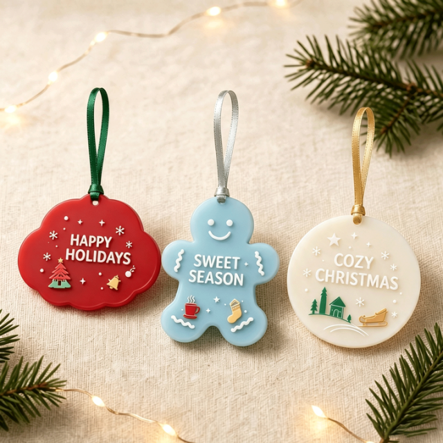 Wholesale Acrylic Christmas Ornaments UV Printed Custom Tree Decor,MY SHOP,Wholesale Acrylic Christmas Ornaments UV Printed Custom Tree Decor