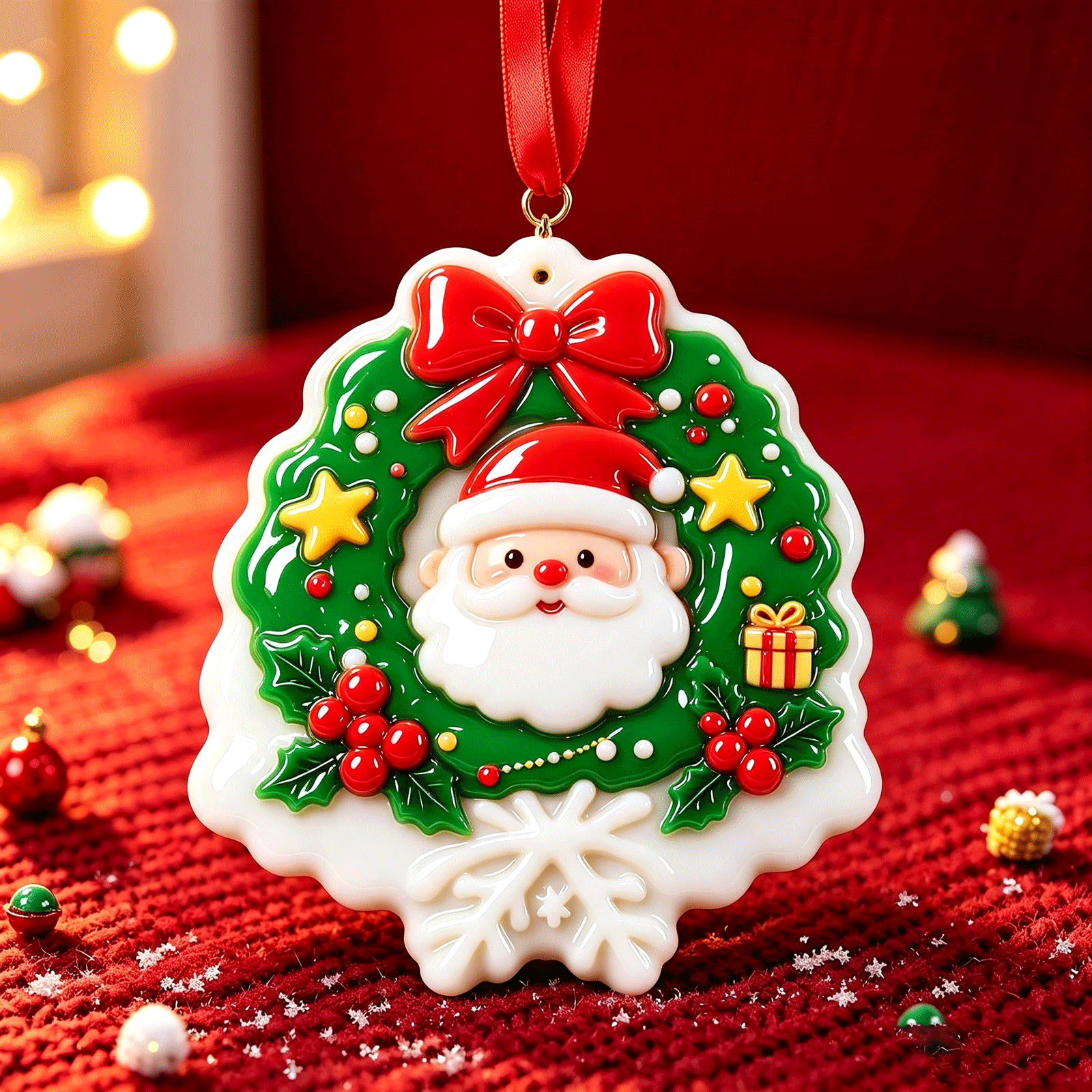 OEM Handmade Resin Christmas Ornaments Hand-Painted Vintage Custom Hanging 2026,MY SHOP,OEM Handmade Resin Christmas Ornaments Hand-Painted Vintage Custom Hanging 2026