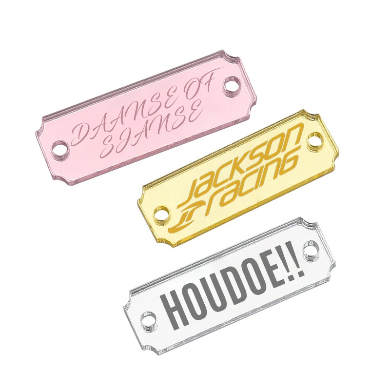 Cheap Custom logo Double Sided Engraved Plastic Acrylic Equipment Nameplates for Bags,MY SHOP,Cheap Custom logo Double Sided Engraved Plastic Acrylic Equipment Nameplates for Bags