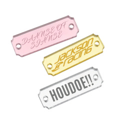 Cheap Custom logo Double Sided Engraved Plastic Acrylic Equipment Nameplates for Bags,MY SHOP,Cheap Custom logo Double Sided Engraved Plastic Acrylic Equipment Nameplates for Bags