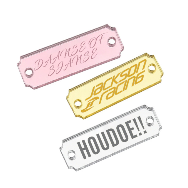 Cheap Custom logo Double Sided Engraved Plastic Acrylic Equipment Nameplates for Bags,MY SHOP,Cheap Custom logo Double Sided Engraved Plastic Acrylic Equipment Nameplates for Bags