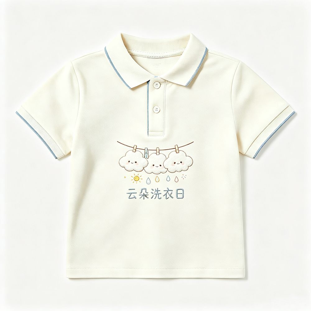 Kids Cotton T-shirt - Geometric Stripe,Anrybon,Kids Short‑Sleeve Tops