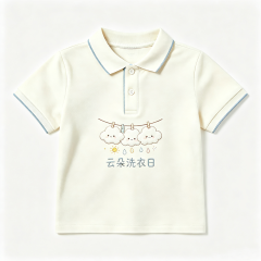 Kids Cotton T-shirt - Geometric Stripe,Anrybon,Kids Short‑Sleeve Tops