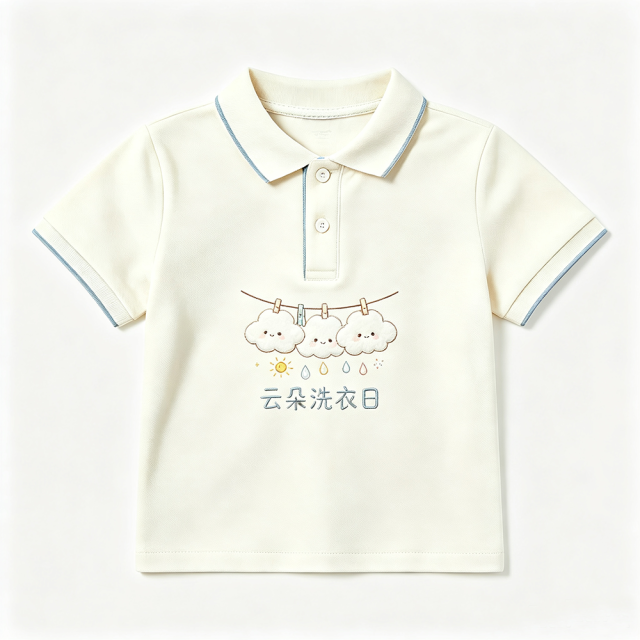 Kids Cotton T-shirt - Geometric Stripe,Anrybon,Kids Short‑Sleeve Tops
