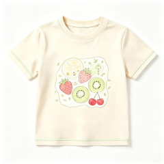 Kids Cotton T-shirt - Ocean Cartoon Print,Anrybon,Kids Short‑Sleeve Tops