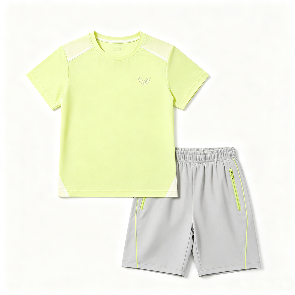 Kids Quick-Dry Sports Set - Tie-Dye Blue,Anrybon,Kids Quick‑Dry Sports Short‑Sleeve Set