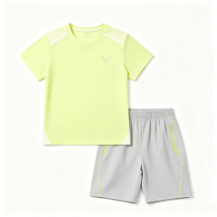 Kids Quick-Dry Sports Set - Tie-Dye Blue,Anrybon,Kids Quick‑Dry Sports Short‑Sleeve Set