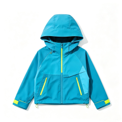 Kids Colorblock Softshell Jacket - Orange & Brown,Anrybon,Kids' Softshell Jacket