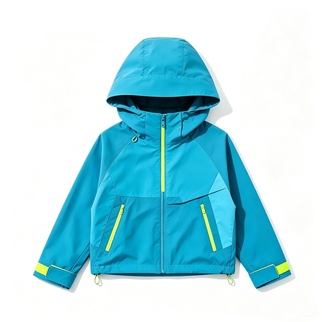 Kids Colorblock Softshell Jacket - Orange & Brown,Anrybon,Kids' Softshell Jacket
