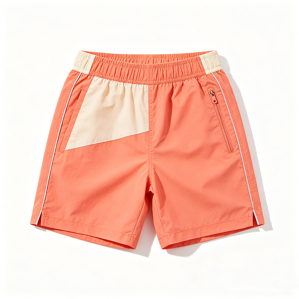Kids Quick-Dry Beach Shorts - Ocean Wave Print,Anrybon,Kids Quick‑Dry Beach Shorts