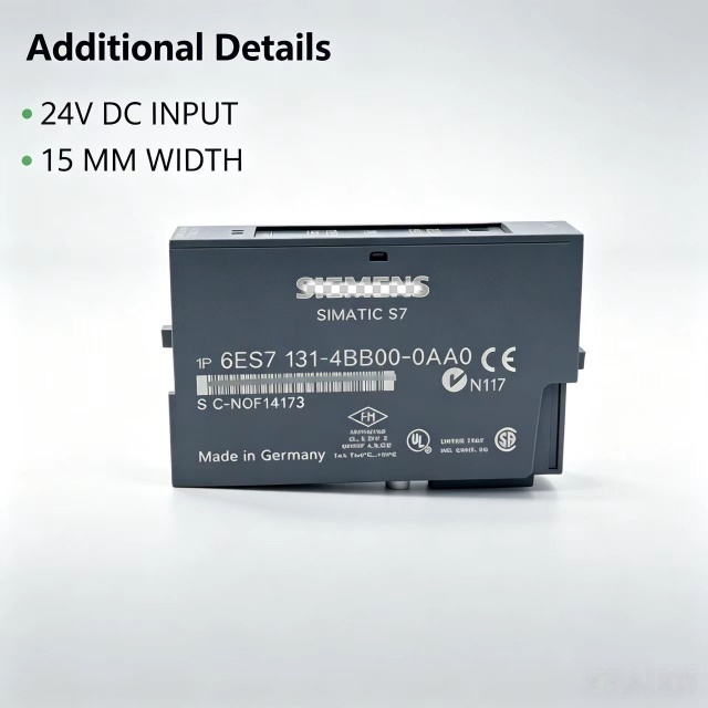 6ES7131-4BB00-0AA0,6ES7 131-4BB00-0AA0,For Siemens PLC ET200S 2DI Standard Digital Input Module,24V DC 15mm Distributed IO