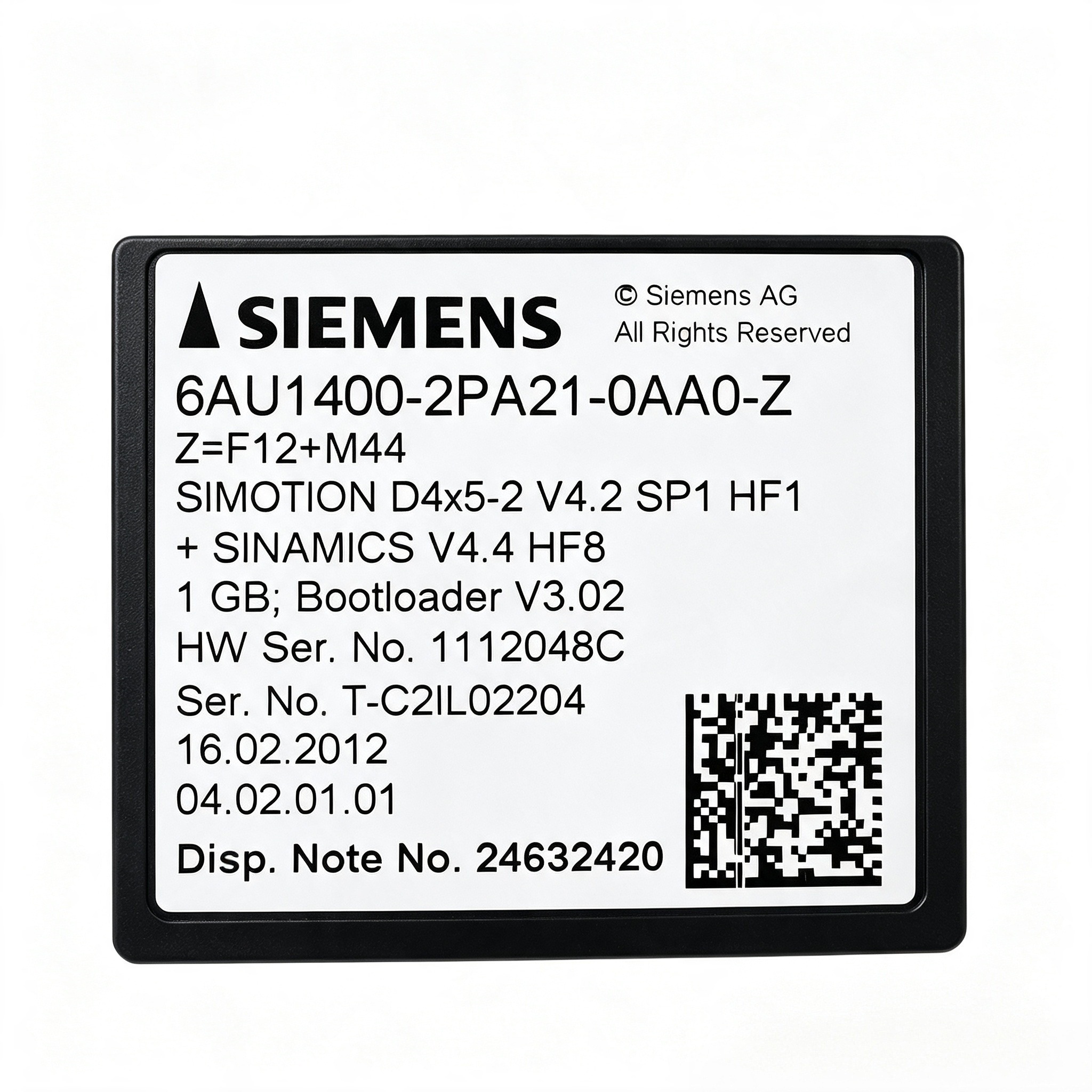 6AU1400-2PA21-0AA0  6AU1400-2PA21-0AA0  for Siemens SIMOTION CompactFlash Memory Card, 100% New Original Unit