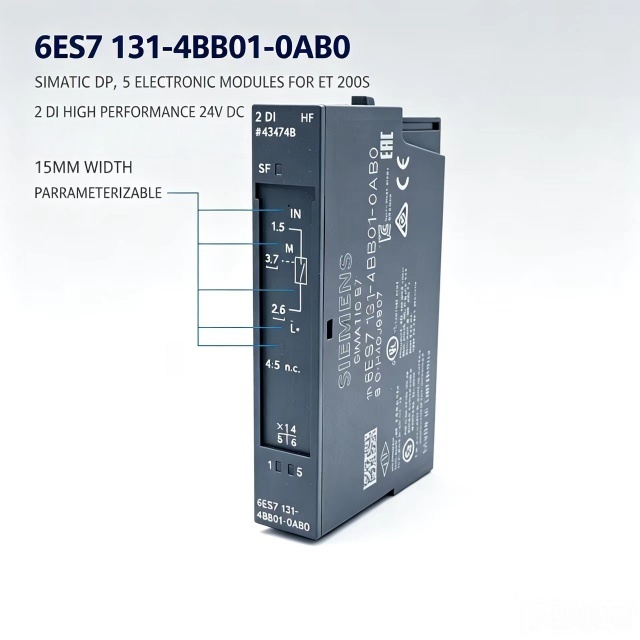 6ES7131-4BB01-0AB0,6ES7 131-4BB01-0AB0 for Siemens PLC ET200S 2DI High Performance Digital Input Module,24VDC,15mm Width