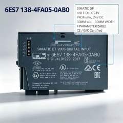 6ES7138-4FA05-0AB0,For Siemens ET200S SIMATIC DP F-DI Safety Digital Input Module,4/8 Channel PROFIsafe 24V DC
