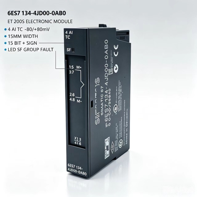 6ES7134-4JD00-0AB0,6ES7 134-4JD00-0AB0 for Siemens PLC Module,ET200S 4AI TC Analog Input Module,Thermocouple Signal Acquisition