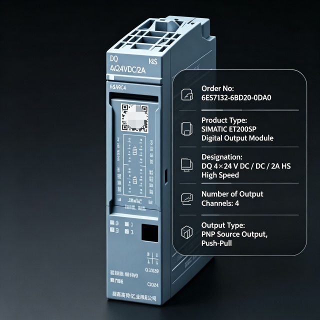 6ES7132-6BD20-0DA0 for Siemens SIMATIC ET200SP DQ 4x24VDC/2A HS Module 100% New Original Unit