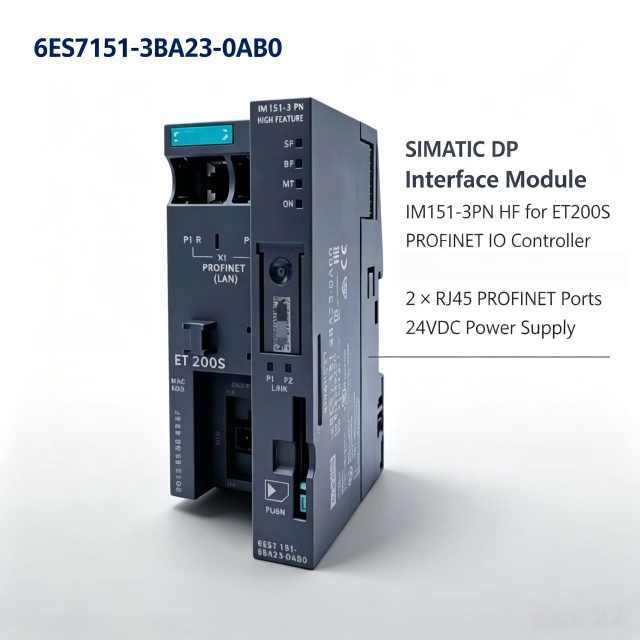 6ES7151-3BA23-0AB0,6ES7 151-3BA23-0AB0 for Siemens PLC CPL,ET200S IM151-3 PN HF Interface Module,100MBit/s Transmission Rate