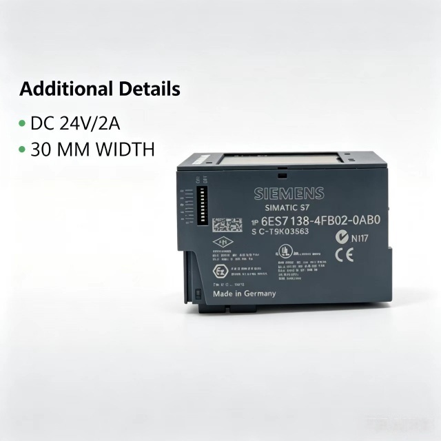 6ES7138-4FB02-0AB0,6ES7 138-4FB02-0AB0,For Siemens PLC ET200S 4F-DO PROFIsafe Safety Module,24V DC 2A 30mm Width Distributed IO
