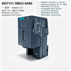 6ES7151-3BB23-0AB0,6ES7 151-3BB23-0AB0 for Siemens PLC Interface Module,ET200S IM151-3 PN FO,2 Optical PN Ports,2-Port Switch
