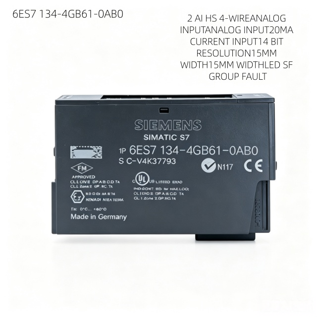 6ES7134-4GB61-0AB0,6ES7 134-4GB61-0AB0 for Siemens PLC Analog Input Module,ET200S 2AI High Speed 4-20mA 4-Wire TransmitterModule