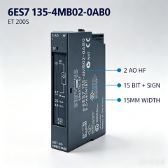 6ES7135-4MB02-0AB0,6ES7 135-4MB02-0AB0,for Siemens PLC CPU,ET200S 2AO High Performance Analog Output Module,15mm Width