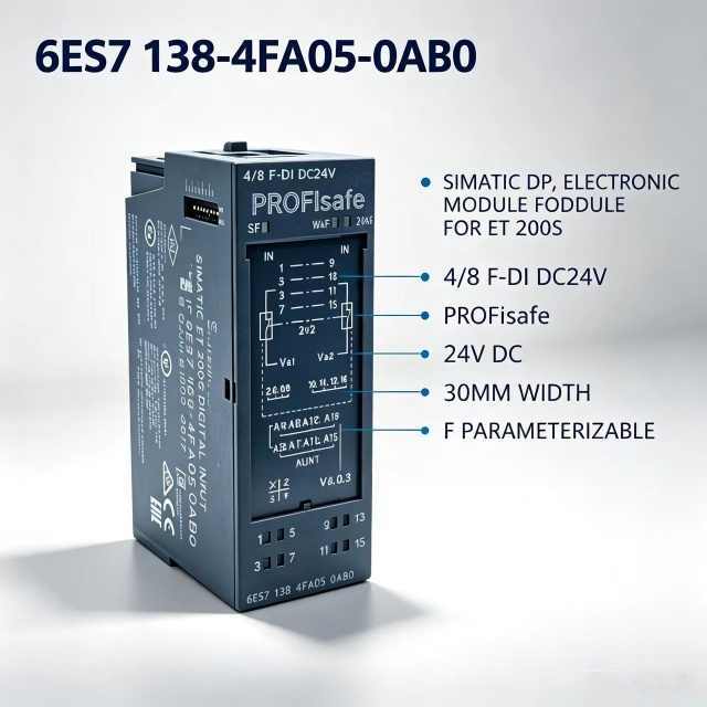 6ES7138-4FA05-0AB0,For Siemens ET200S SIMATIC DP F-DI Safety Digital Input Module,4/8 Channel PROFIsafe 24V DC
