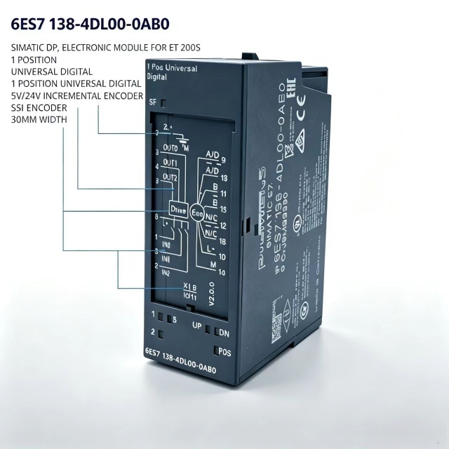 6ES7138-4DL00-0AB0,6ES7 138-4DL00-0AB0 for Siemens PLC ET200S POS U Open Loop Positioning Module,5V/24V & SSI Encoder