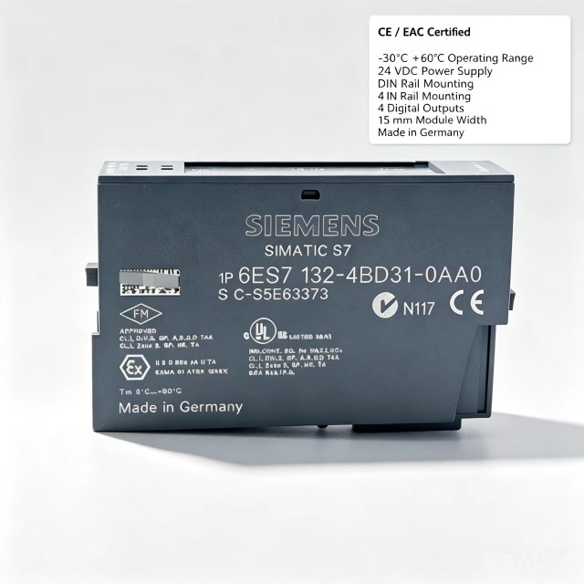 6ES7132-4BD31-0AA0,6ES7 132-4BD31-0AA0 for Siemens PLC Digital Output Module,ET200S 4DO 24VDC 2A Standard Module,15mm Width