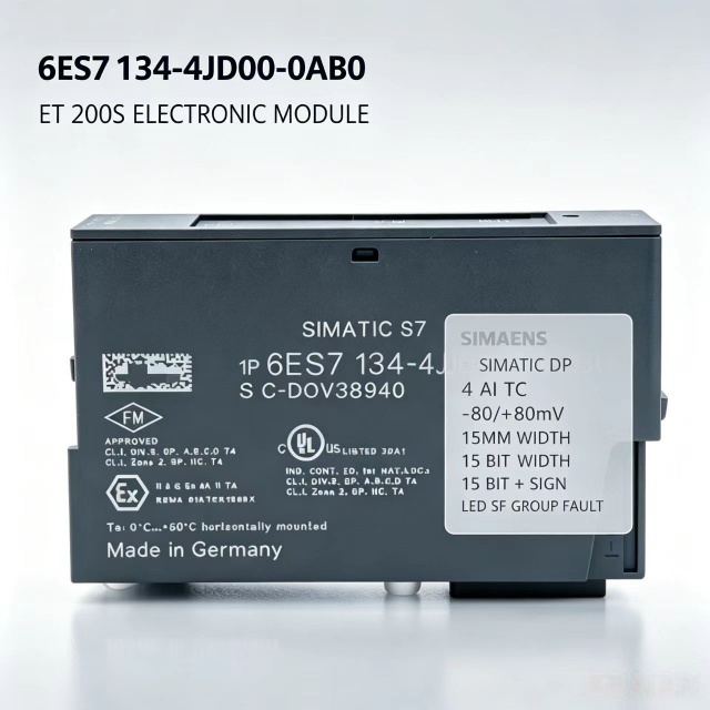 6ES7134-4JD00-0AB0,6ES7 134-4JD00-0AB0 for Siemens PLC Module,ET200S 4AI TC Analog Input Module,Thermocouple Signal Acquisition