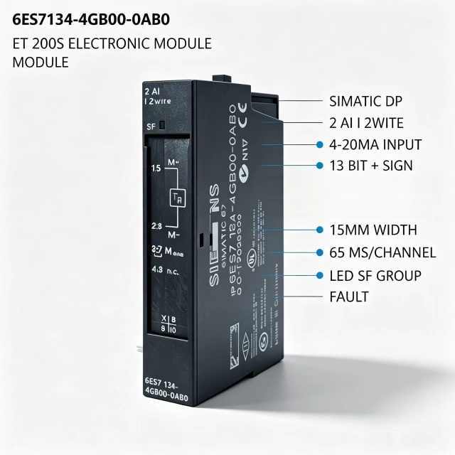 6ES7134-4GB00-0AB0,6ES7 134-4GB00-0AB0 for Siemens PLC Analog Input Module,ET200S 2AI,13Bit,65ms Per Channel