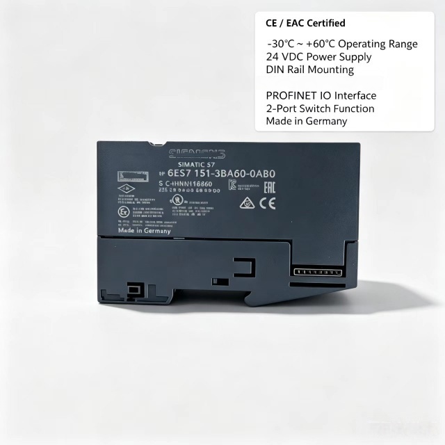 6ES7151-3BA60-0AB0,6ES7 151-3BA60-0AB0 for Siemens PLC Interface Module,ET200S IM151-3 PN HS,100MBit/s,2X RJ45 Port