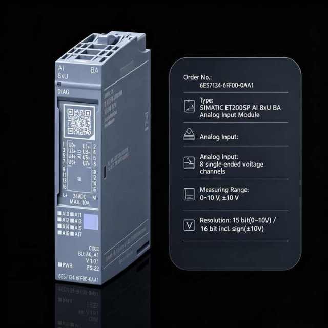 6ES7134-6FF00-0AA1 for Siemens SIMATIC ET200SP AI 8XI 2-/4-WIRE ST Analog Input Module, 100% New Original Unit