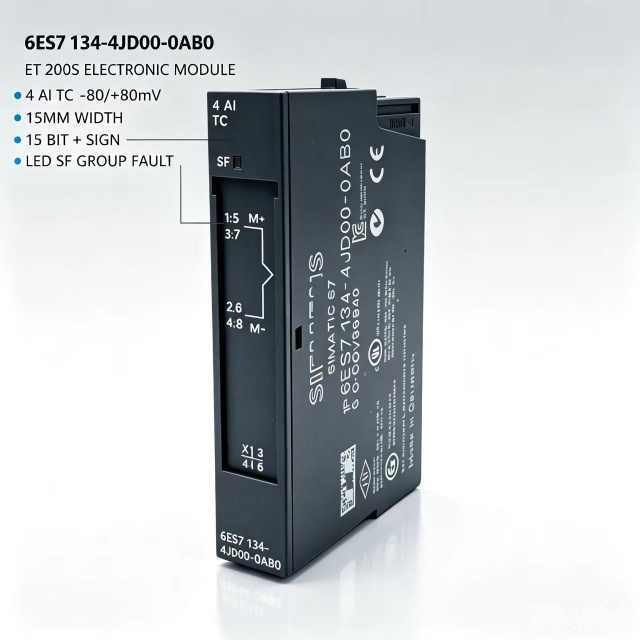 6ES7134-4JD00-0AB0,6ES7 134-4JD00-0AB0 for Siemens PLC Module,ET200S 4AI TC Analog Input Module,Thermocouple Signal Acquisition