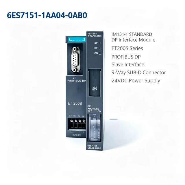 6ES7151-1AA04-0AB0,6ES7 151-1AA04-0AB0 for Siemens PLC CPU,ET200S IM151-1 DP Interface Module,Max 63 Peripheral Modules