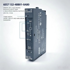 6ES7132-4BB01-0AB0,6ES7 132-4BB01-0AB0 for Siemens PLC,ET200S Digital Output Module,2XDO 24VDC/0.5A,15mm Width,5 Pieces Per Pack