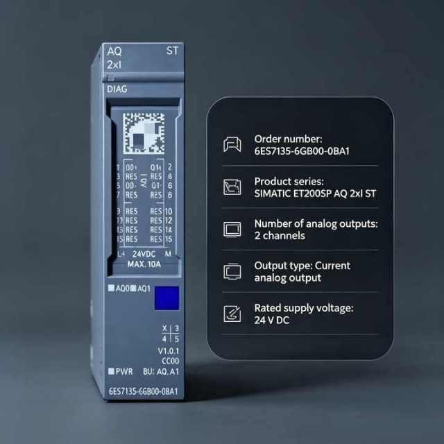 6ES7135-6GB00-0BA1 for Siemens SIMATIC ET 200SP AQ 2xI Standard Analog Output Module 100% New Original Unit