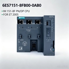 6ES7151-8FB00-0AB0,6ES7 151-8FB00-0AB0,For Siemens PLC ET200S IM151-8F PN/DP CPU,192KB Memory 3X RJ45 PROFINET Controller