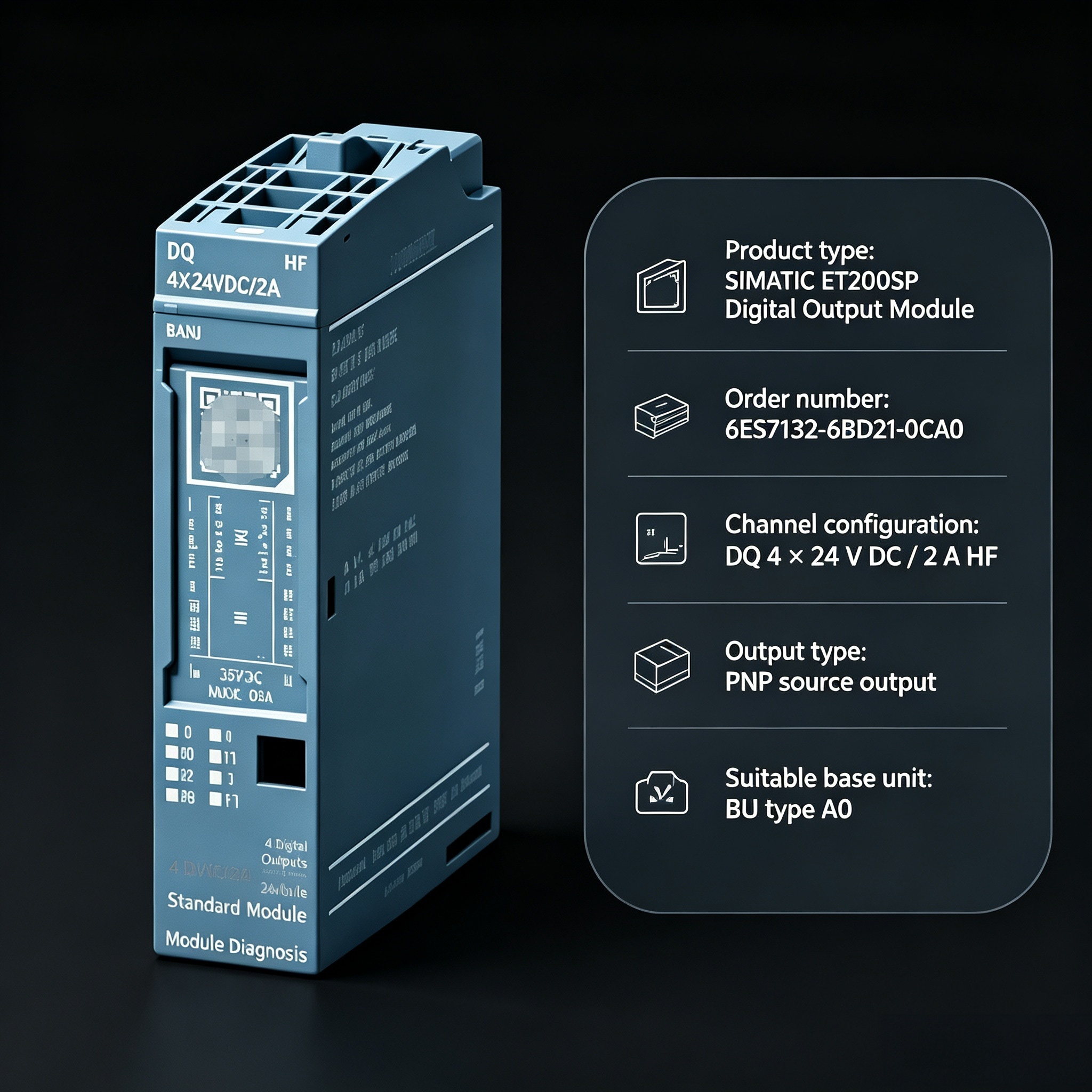 6ES7132-6BD21-0CA0 SIMATIC ET200SP DQ 4x24V DC 2A Digital Output Module 100% New Original for Siemens,Chengdu Yakaifeng Electronic Technology Co., Ltd.,6ES7132-6BD21-0CA0 SIMATIC ET200SP DQ 4x24V DC 2A Digital Output Module 100% New Original for Siemens