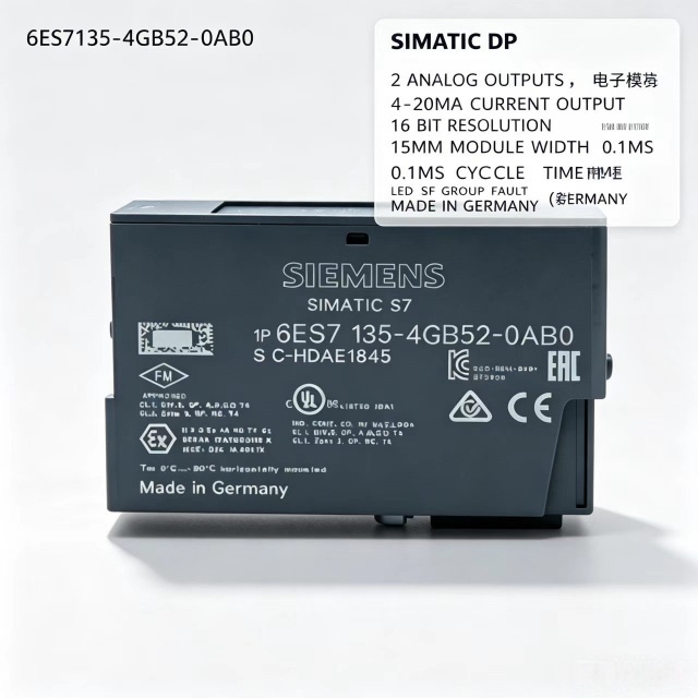 6ES7135-4GB52-0AB0,6ES7 135-4GB52-0AB0 for Siemens PLC Analog Output Module,ET200S 2AO,16Bit,0.1ms Cycle Time,Chengdu Yakaifeng Electronic Technology Co., Ltd.,6ES7135-4GB52-0AB0,6ES7 135-4GB52-0AB0 for Siemens PLC Analog Output Module,ET200S 2AO,16Bit,0.1ms Cycle Time
