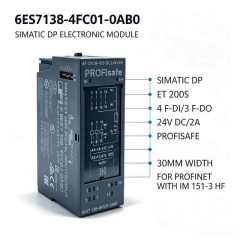 6ES7138-4FC01-0AB0,6ES7 138-4FC01-0AB0 for Siemens PLC,ET200S PROFIsafe Module,4F-DI 3F-DO 24V 2A,30mm Width,Chengdu Yakaifeng Electronic Technology Co., Ltd.,6ES7138-4FC01-0AB0,6ES7 138-4FC01-0AB0 for Siemens PLC,ET200S PROFIsafe Module,4F-DI 3F-DO 24V 2A,30mm Width