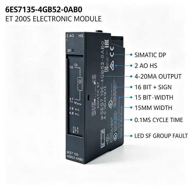6ES7135-4GB52-0AB0,6ES7 135-4GB52-0AB0 for Siemens PLC Analog Output Module,ET200S 2AO,16Bit,0.1ms Cycle Time,Chengdu Yakaifeng Electronic Technology Co., Ltd.,6ES7135-4GB52-0AB0,6ES7 135-4GB52-0AB0 for Siemens PLC Analog Output Module,ET200S 2AO,16Bit,0.1ms Cycle Time