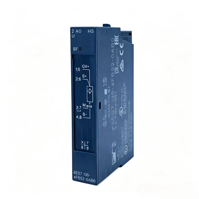 6ES7135-4FB52-0AB0 PLC Module 2AO Analog Voltage Output Module ±10V 24VDC ET200S Compact Industrial Expansion Control Module